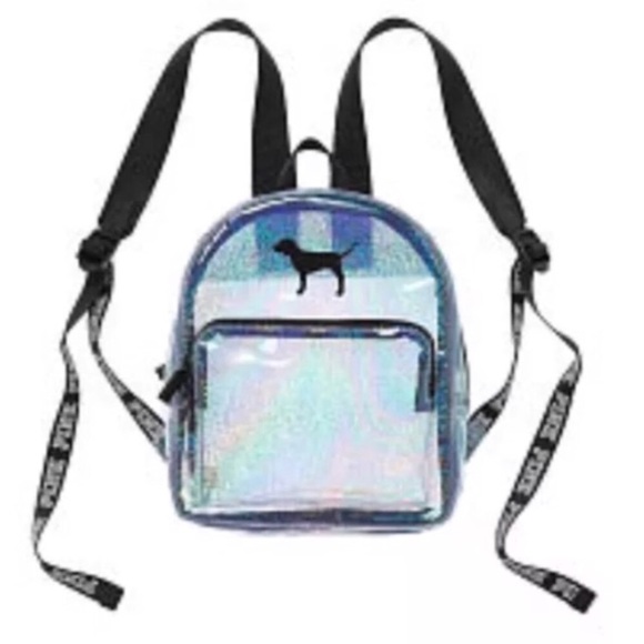 iridescent clear backpack